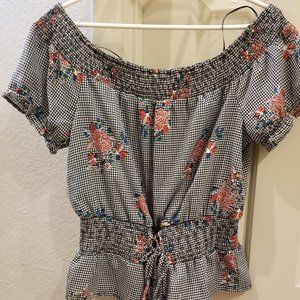 Lily Star Black Check & Floral Shirt